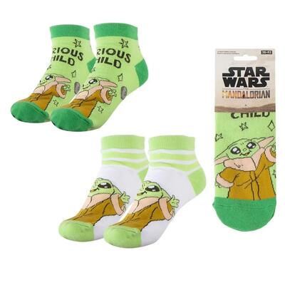 Confezione di calzini alla caviglia morbidi verdi di The Mandalorian per bambini