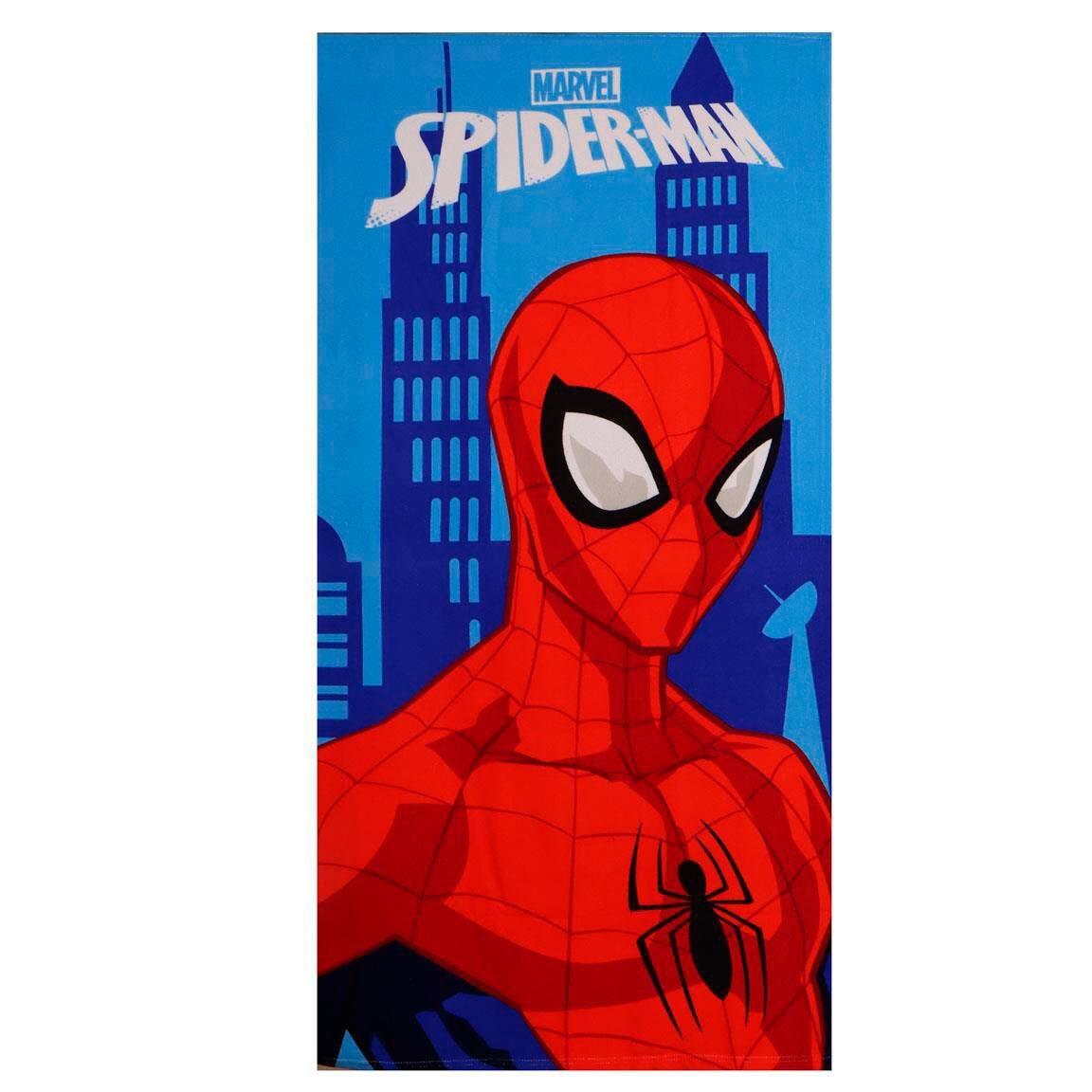 Set de Toalla Infantil Spiderman con Saquito de Cordón Reutilizable Azul 4/6