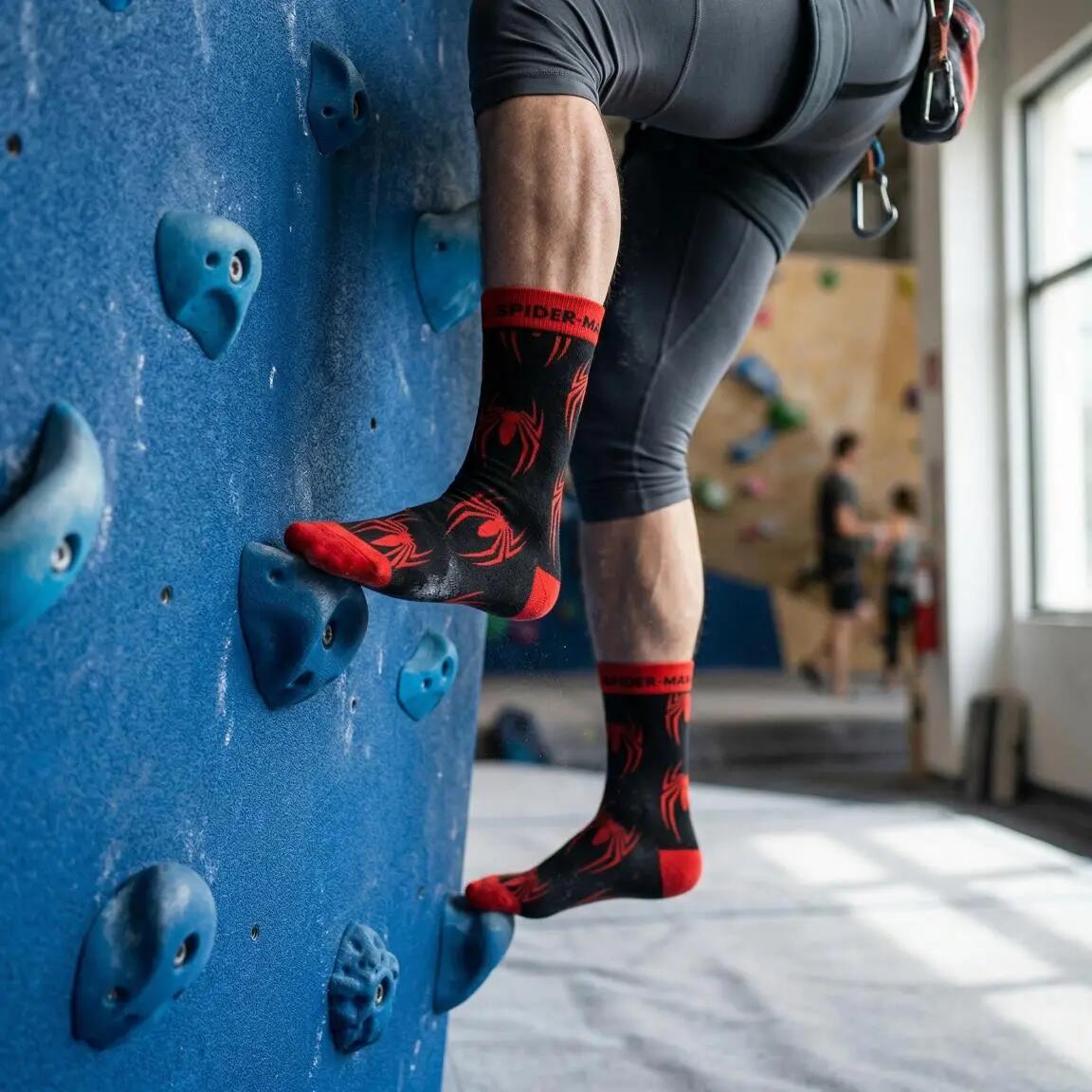Calcetines Adultos Spiderman Suaves y Transpirables de Algodón Negro 7/7