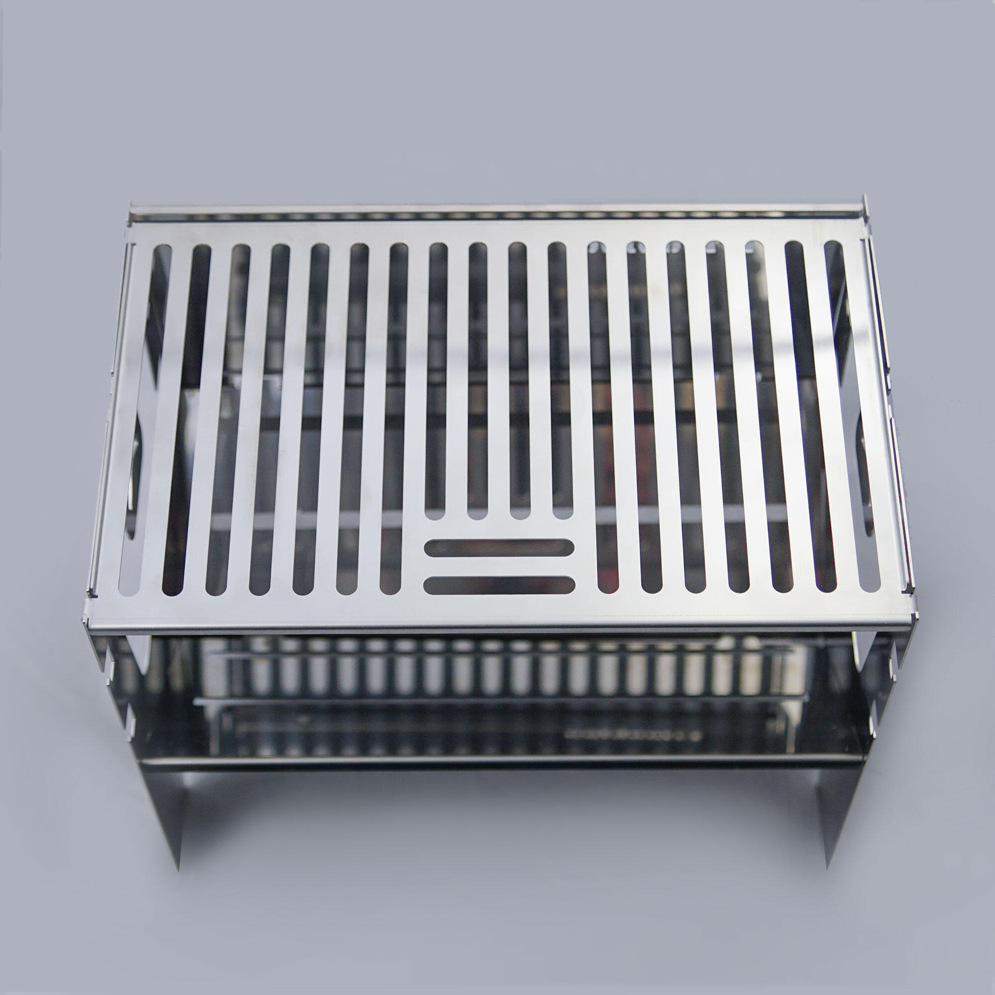 Reisegrill Set mit Tropfschale - Campinggrill Edelstahl Kombi 4/7