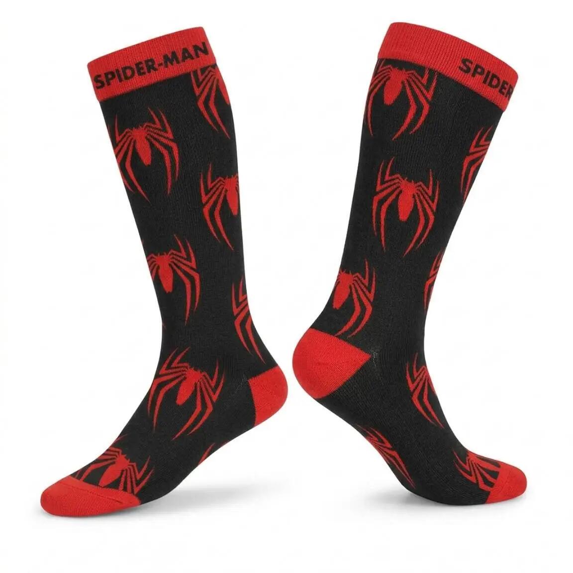 Calcetines Adultos Spiderman Suaves y Transpirables de Algodón Negro 4/7