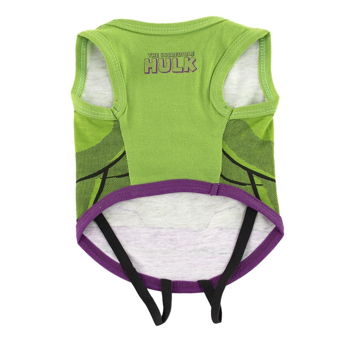 T-shirt Avengers Hulk pour chien, maillot simple, vert, sans manches 3/5
