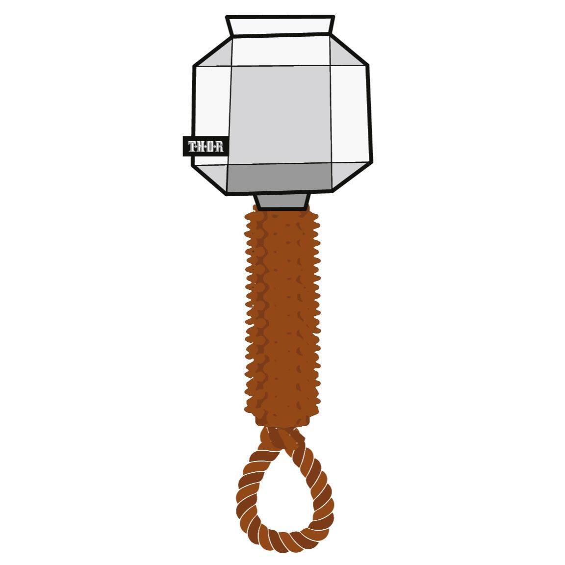 Jouet à mâcher pour chien Avengers Thor Gris, jouet en corde avec texture en 3/6