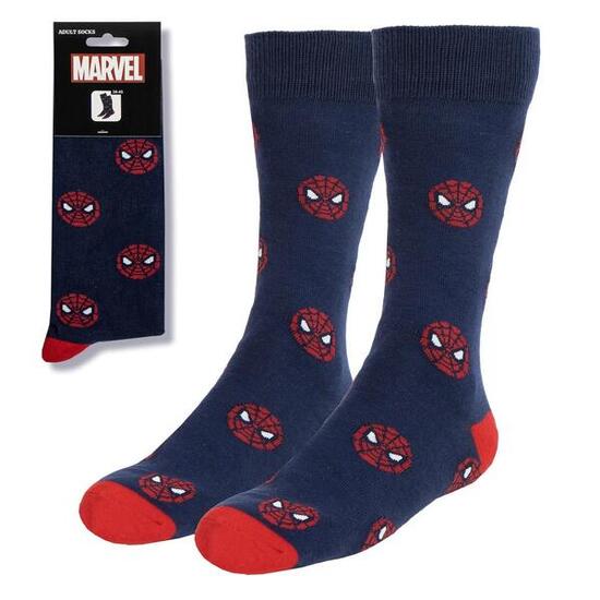 Calcetines Adultos Spiderman de Algodón Suaves y Transpirables Azul