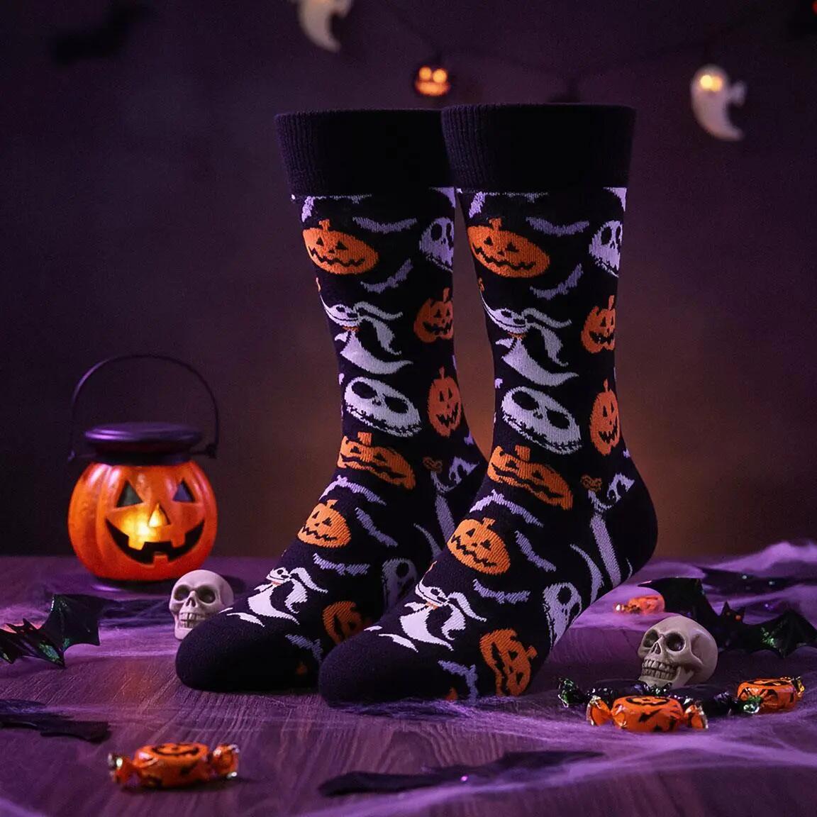 Calcetines Adultos Nightmare Before Christmas de Algodón Suaves Negro 5/7