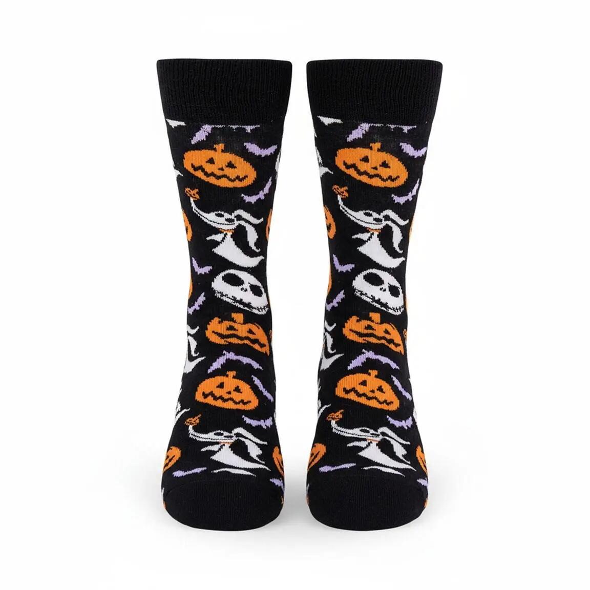 Calcetines Adultos Nightmare Before Christmas de Algodón Suaves Negro 3/7