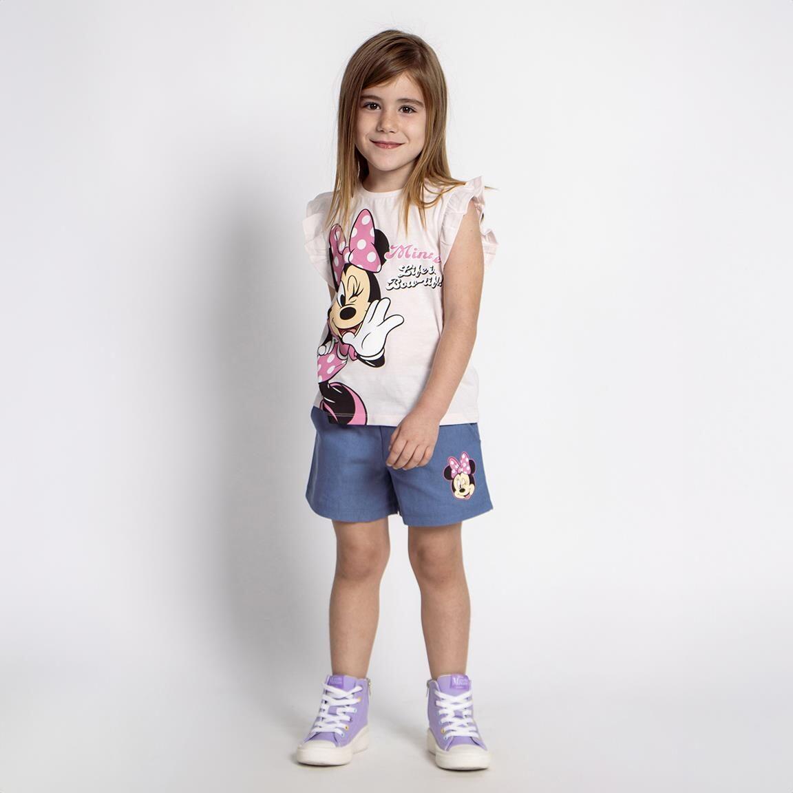 Conjunto infantil de duas peças da Minnie Mouse em tecido felpudo francês 5/6