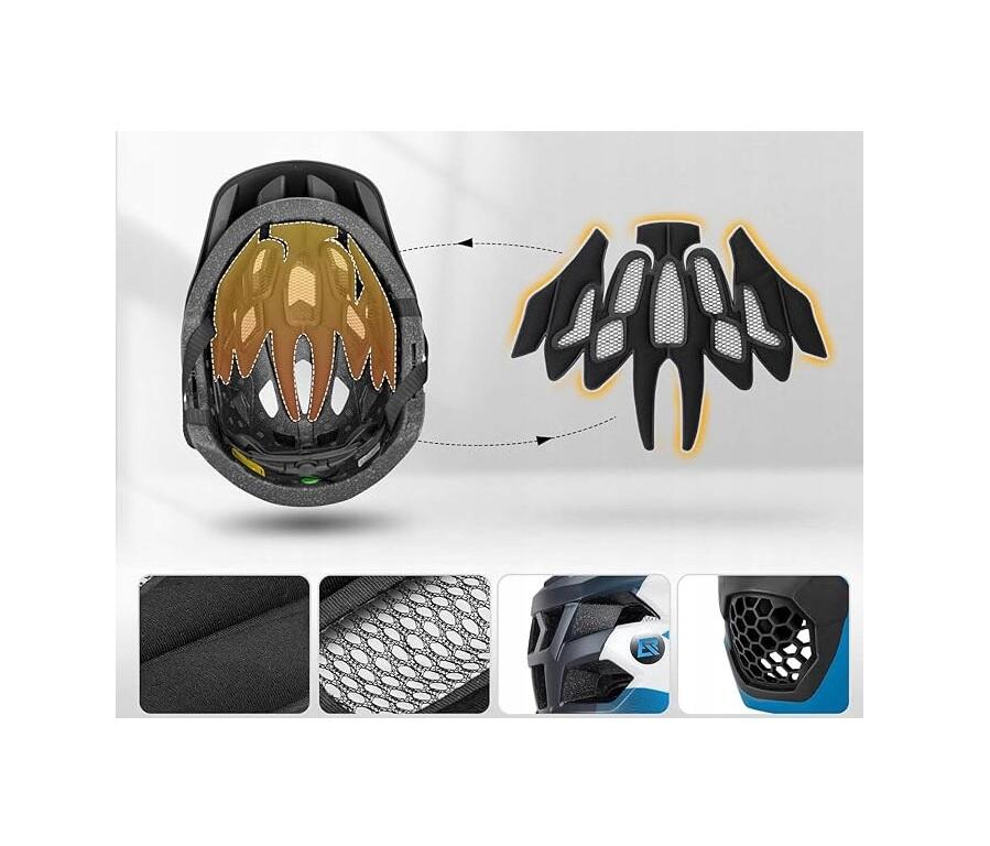 Kask rowerowy dziecięcy Rockbros 10110061003 z odpinaną szczęką 3/4