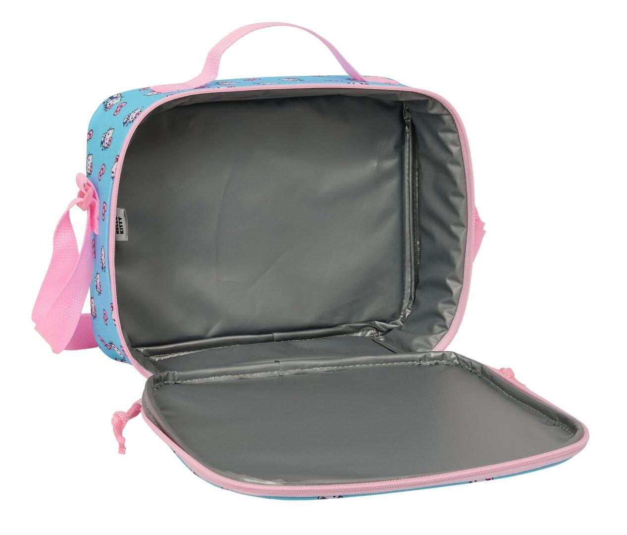 Bolsa Nevera Infantil Hello Kitty 3D con Bandolera y Forro Térmico Azul 4/4