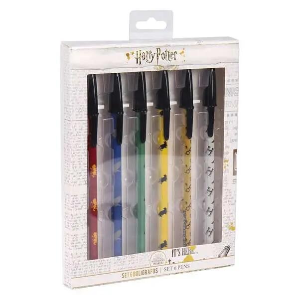 Conjunto de canetas Harry Potter, pacote com 6 unidades, para adultos, tinta 3/4