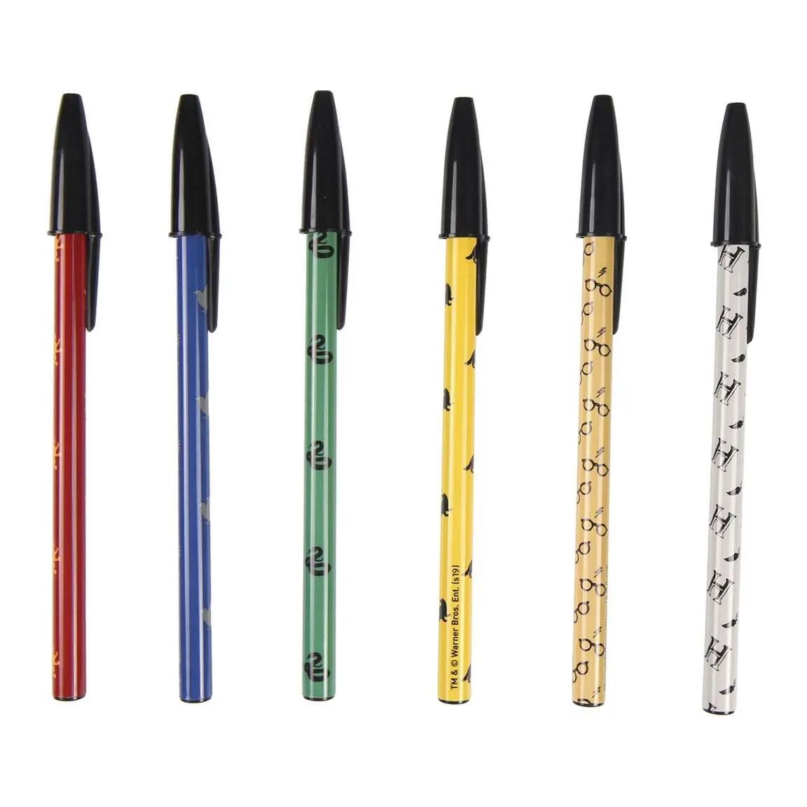 Conjunto de canetas Harry Potter, pacote com 6 unidades, para adultos, tinta 2/4