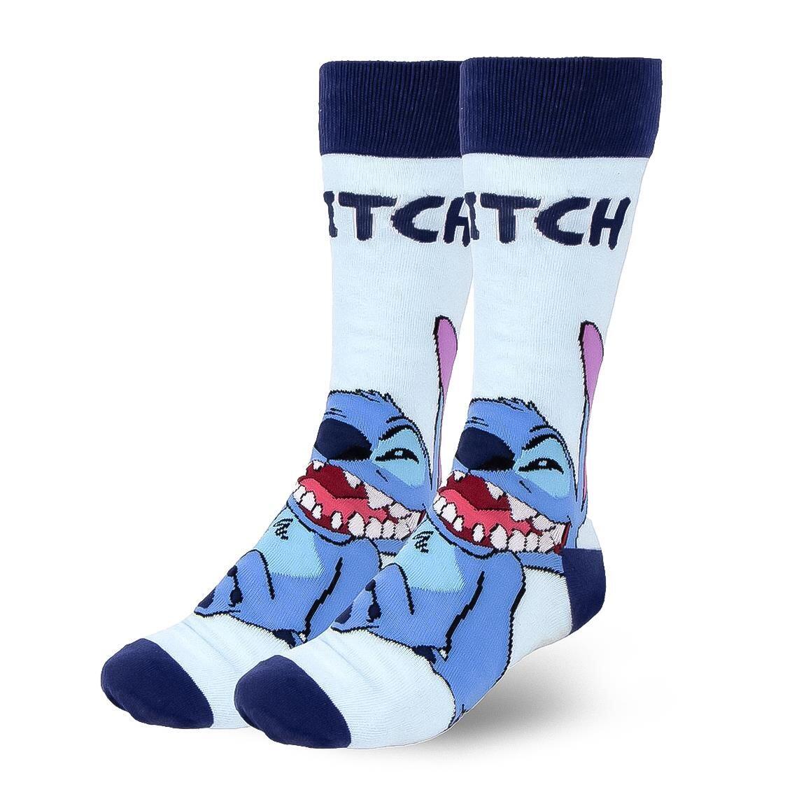Calcetines Adultos Stitch de Algodón Suaves y Transpirables Azul 2/7