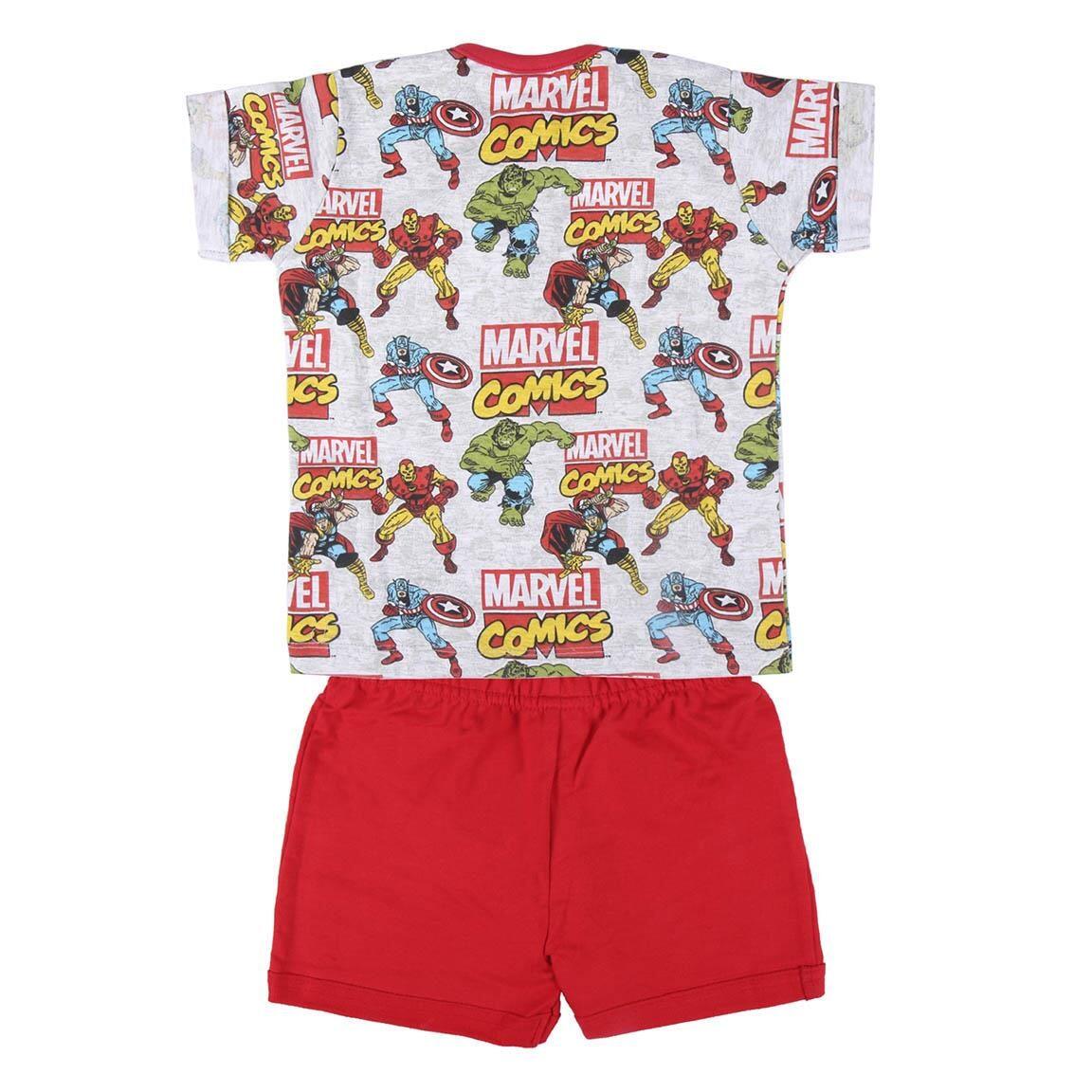 Ensemble deux pièces Marvel pour enfants : t-shirt et short rouge 2/3