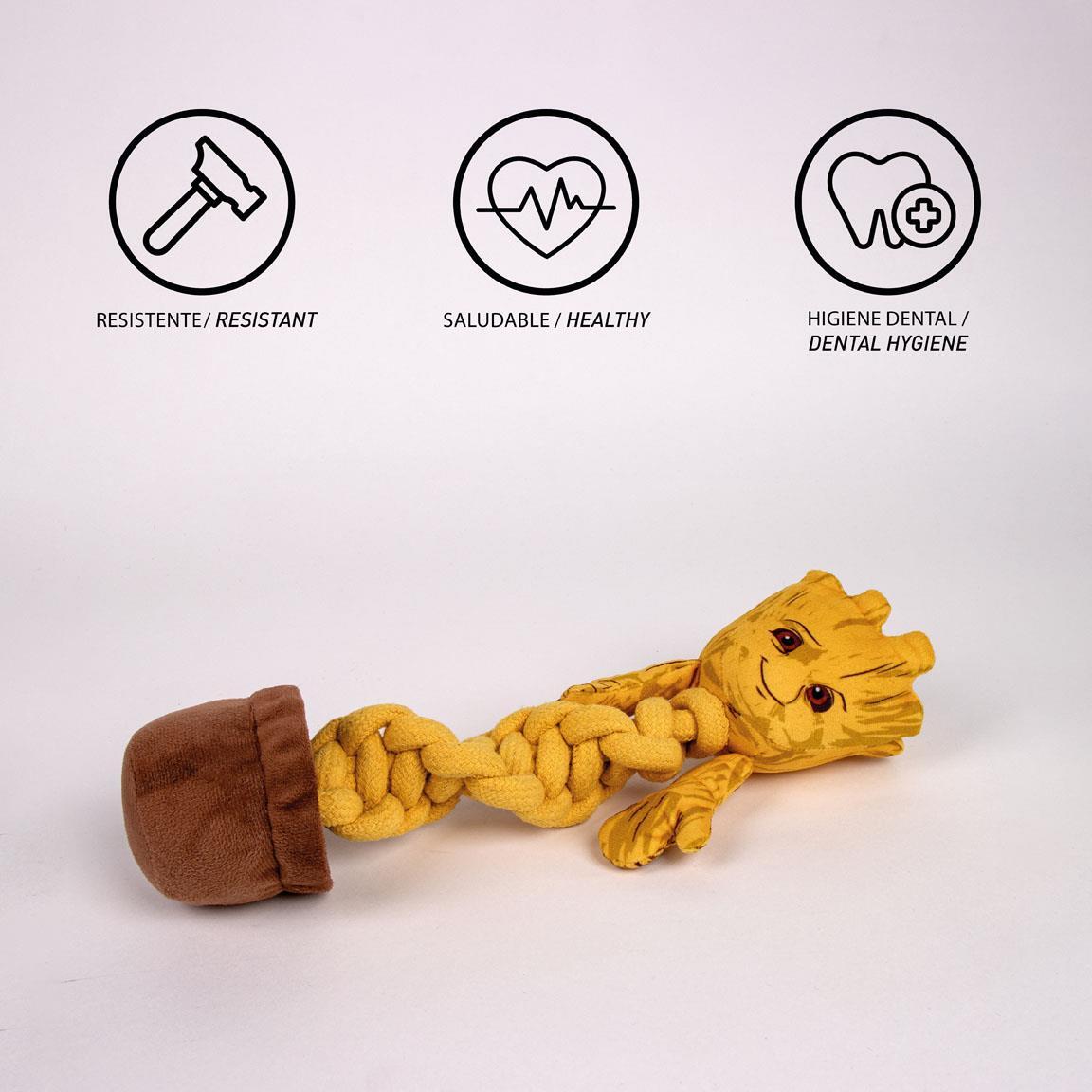 Corde dentaire pour chien Groot des Gardiens de la Galaxie, en tissu beige doux 4/6