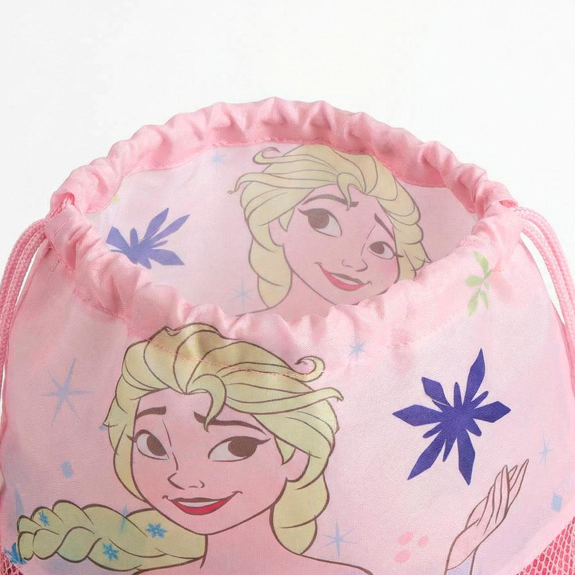 Set de Toalla de Playa Infantil Frozen con Saquito Reutilizable Rosa y Azul 5/6