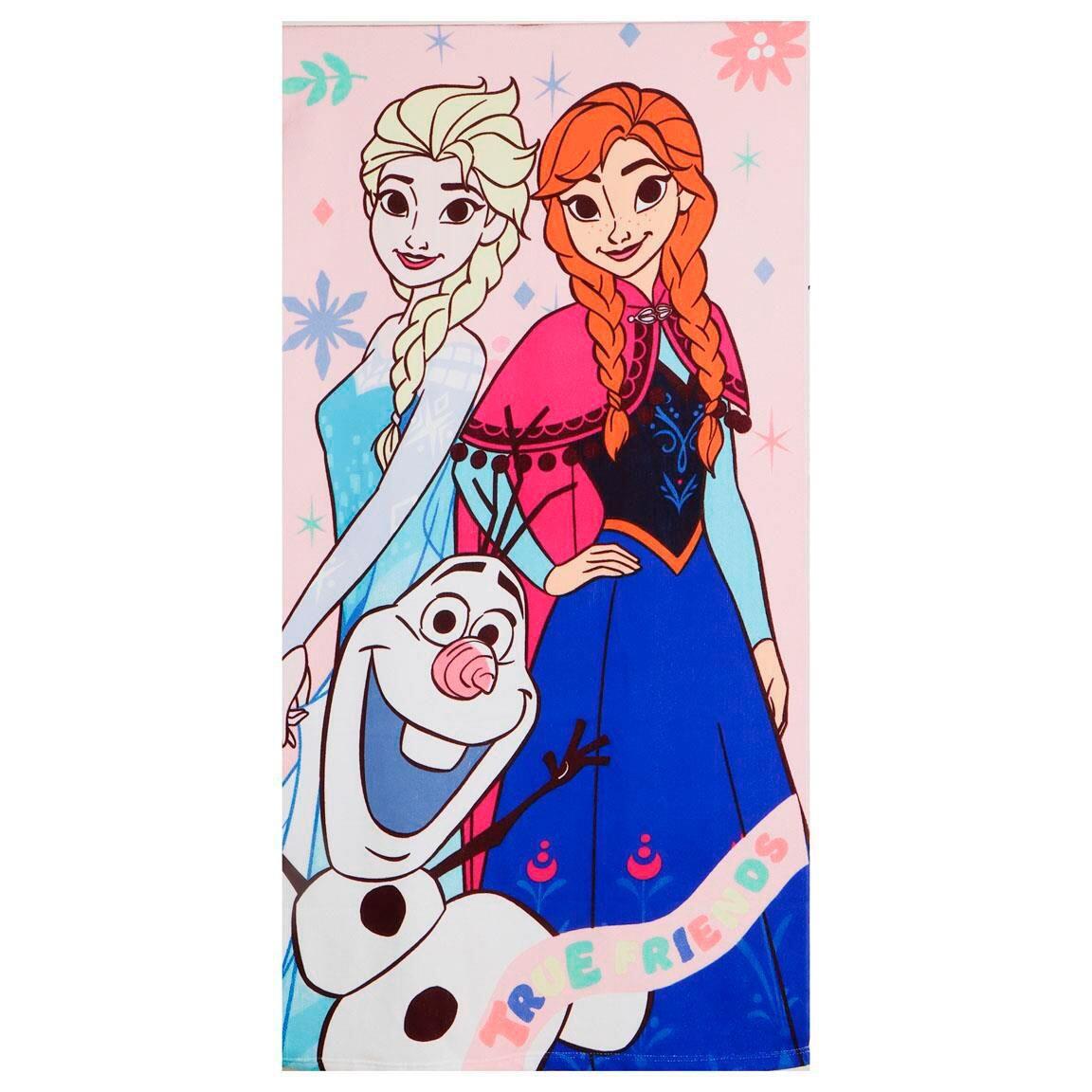 Set de Toalla de Playa Infantil Frozen con Saquito Reutilizable Rosa y Azul 4/6