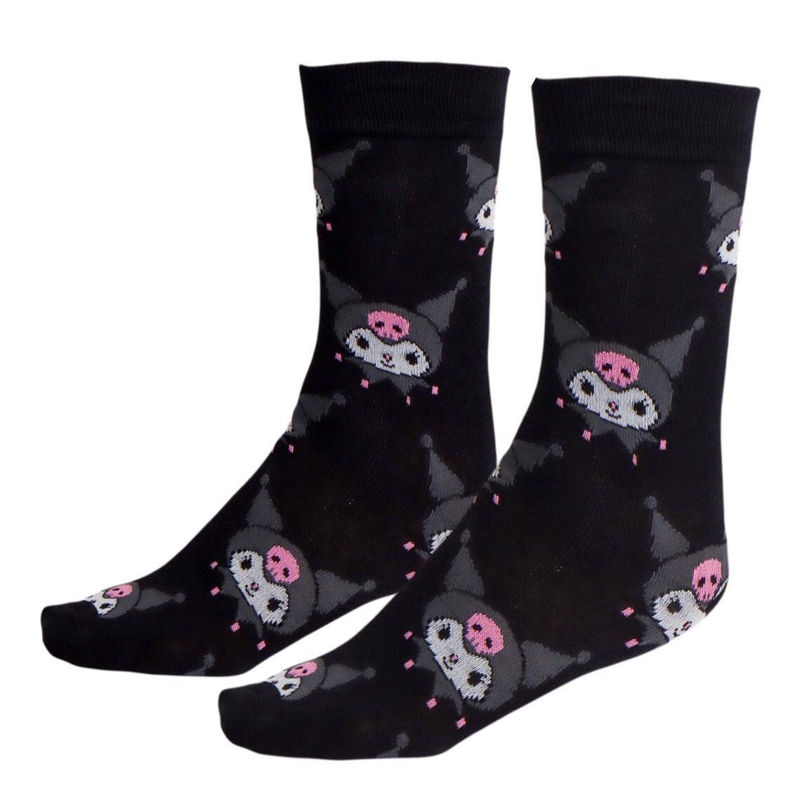 Calcetines Adultos Hello Kitty Kuromi de Algodón Suaves y Transpirables Negro 2/2