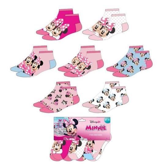 Lot de chaussettes Minnie Mouse en coton doux pour enfants, multicolores