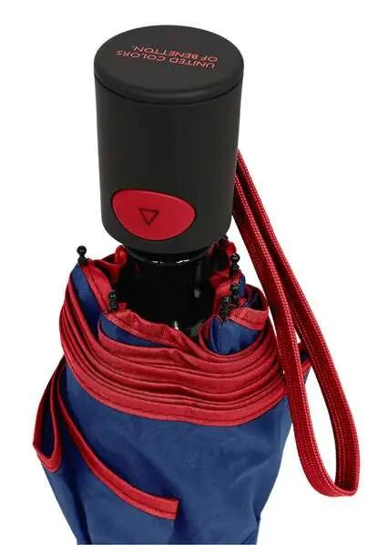 Paraguas Plegable Automático Adultos Benetton Poliéster Azul y Rojo 6/6
