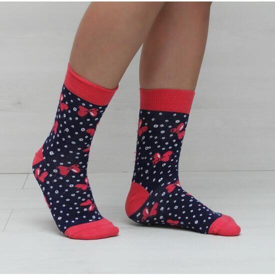 Calcetines Suaves Adultos Minnie de Algodón Transpirables Azul Marino y Rojo 2/3