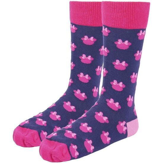 Pack de Calcetines Adultos Minnie Suaves y Transpirables Azul y Rosa 4/5