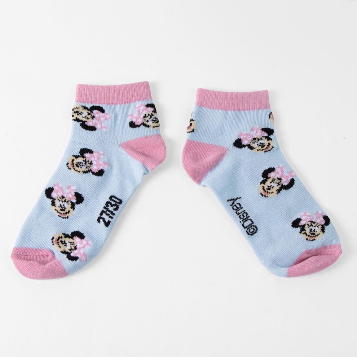 Conjunto de meias de algodão macio até o tornozelo da Minnie Mouse para 6/7