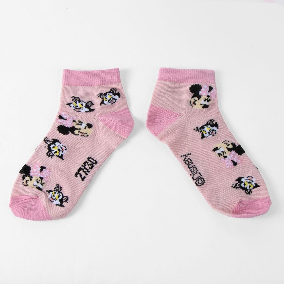 Conjunto de meias de algodão macio até o tornozelo da Minnie Mouse para 5/7