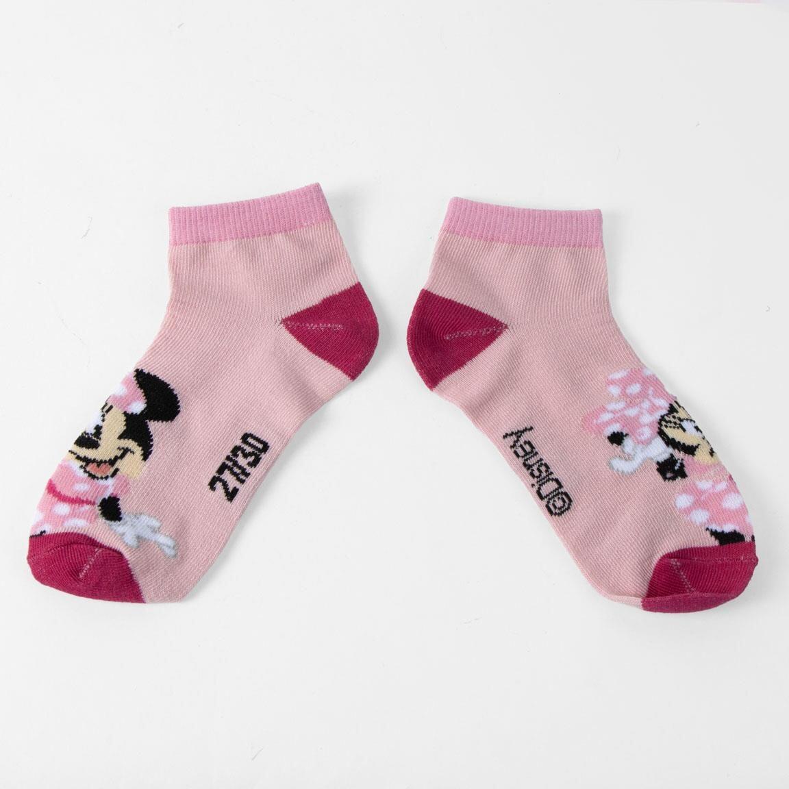 Conjunto de meias de algodão macio até o tornozelo da Minnie Mouse para 4/7