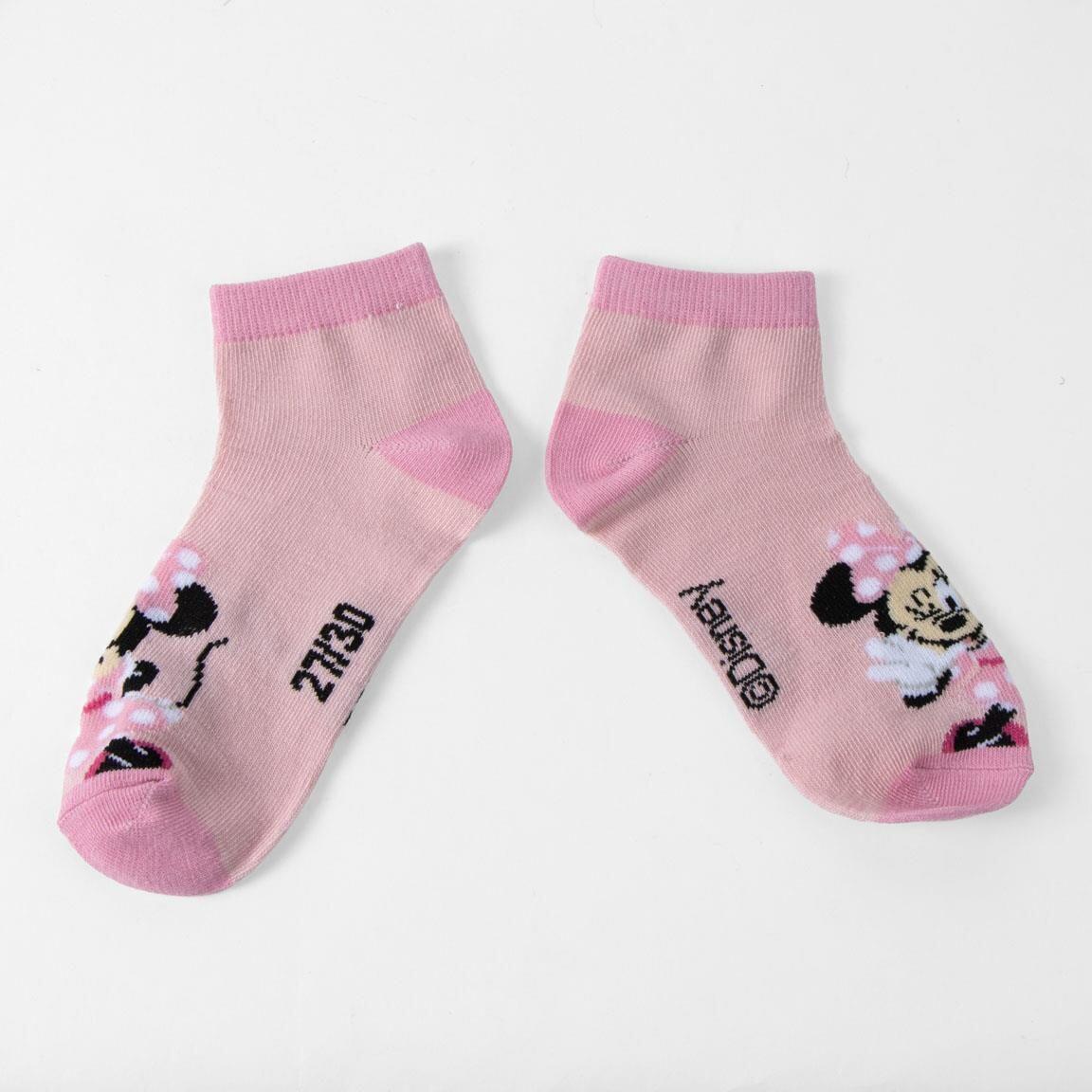 Conjunto de meias de algodão macio até o tornozelo da Minnie Mouse para 3/7