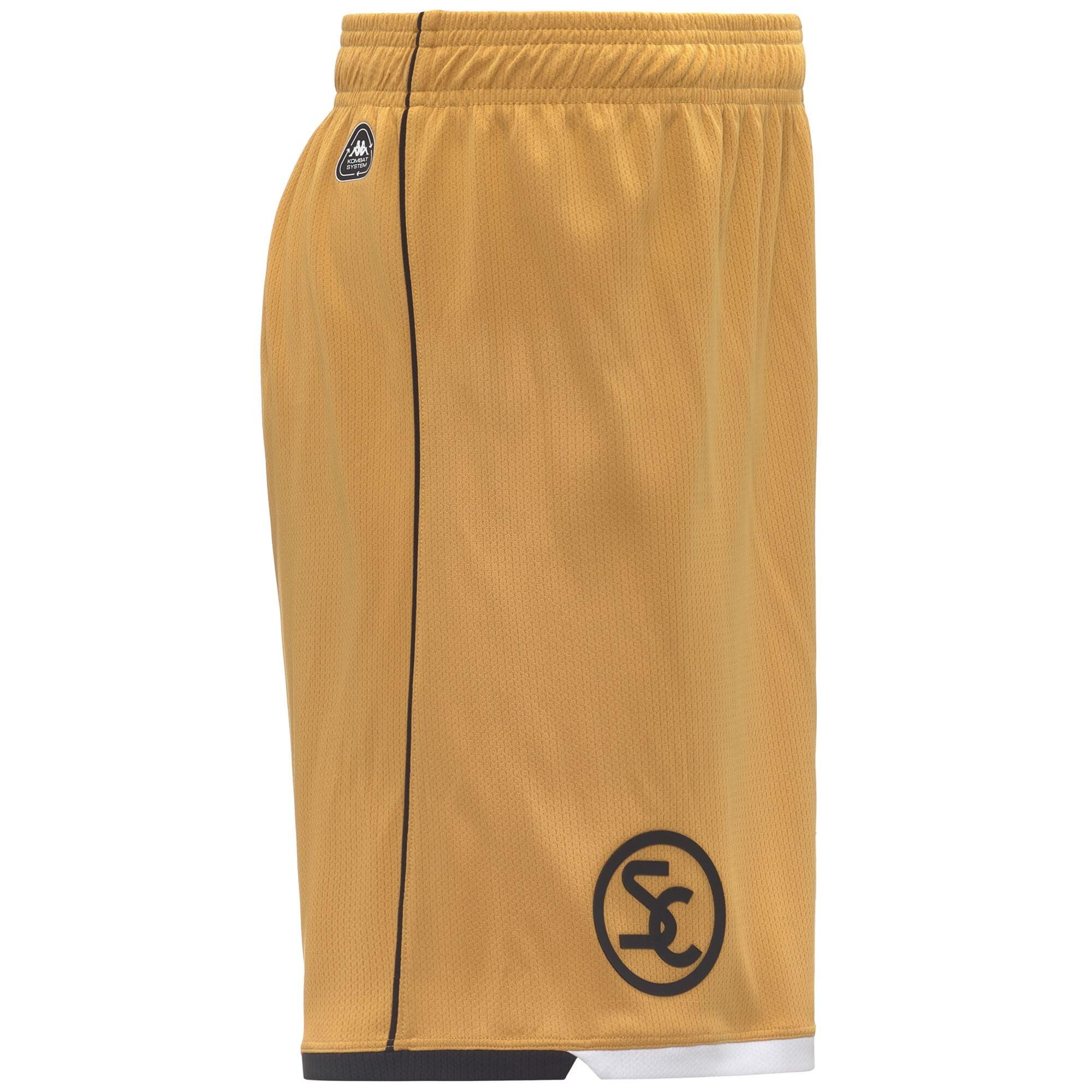 Pantaloncini sportivi da uomo in poliestere riciclato giallo da calcio 2/3