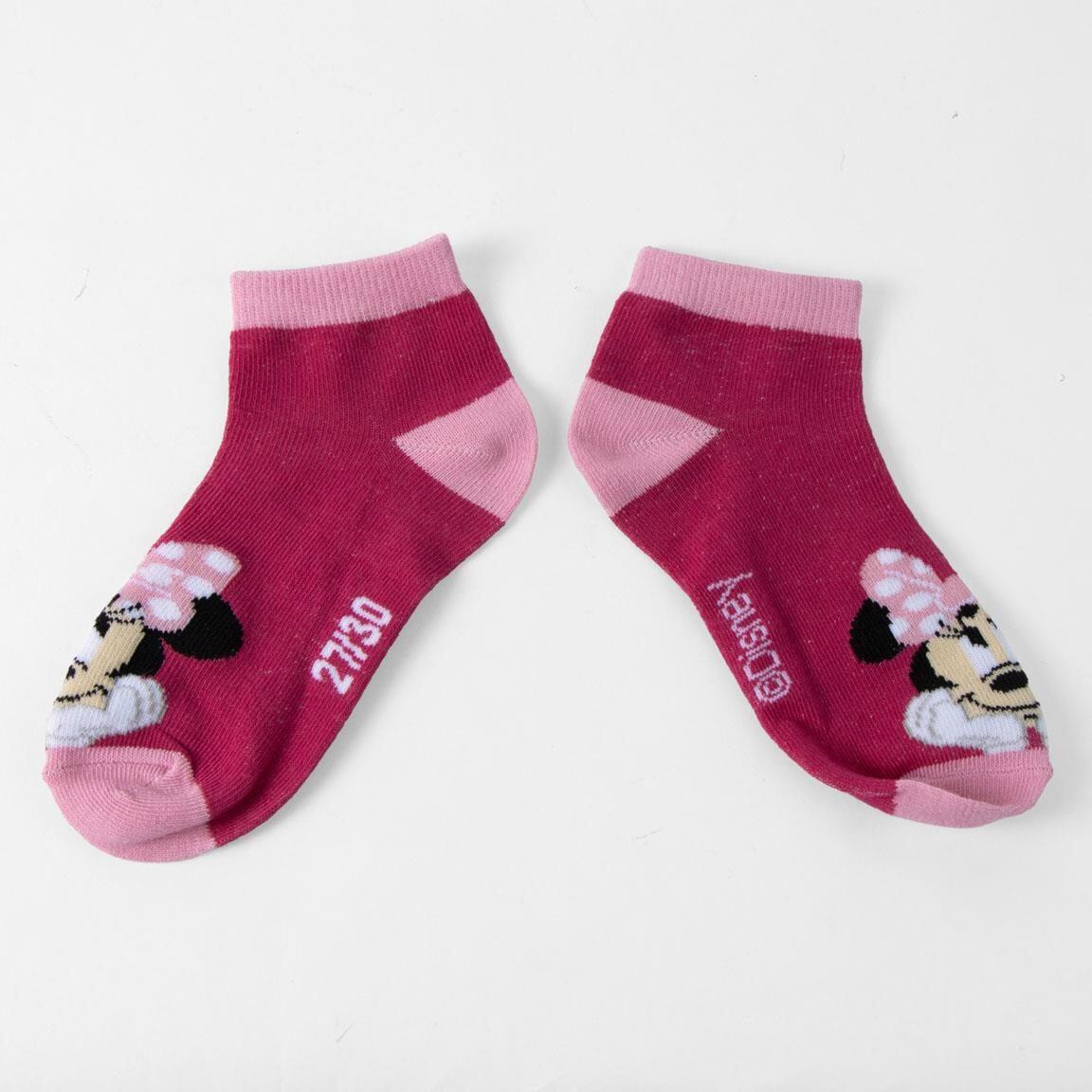 Conjunto de meias de algodão macio até o tornozelo da Minnie Mouse para 2/7