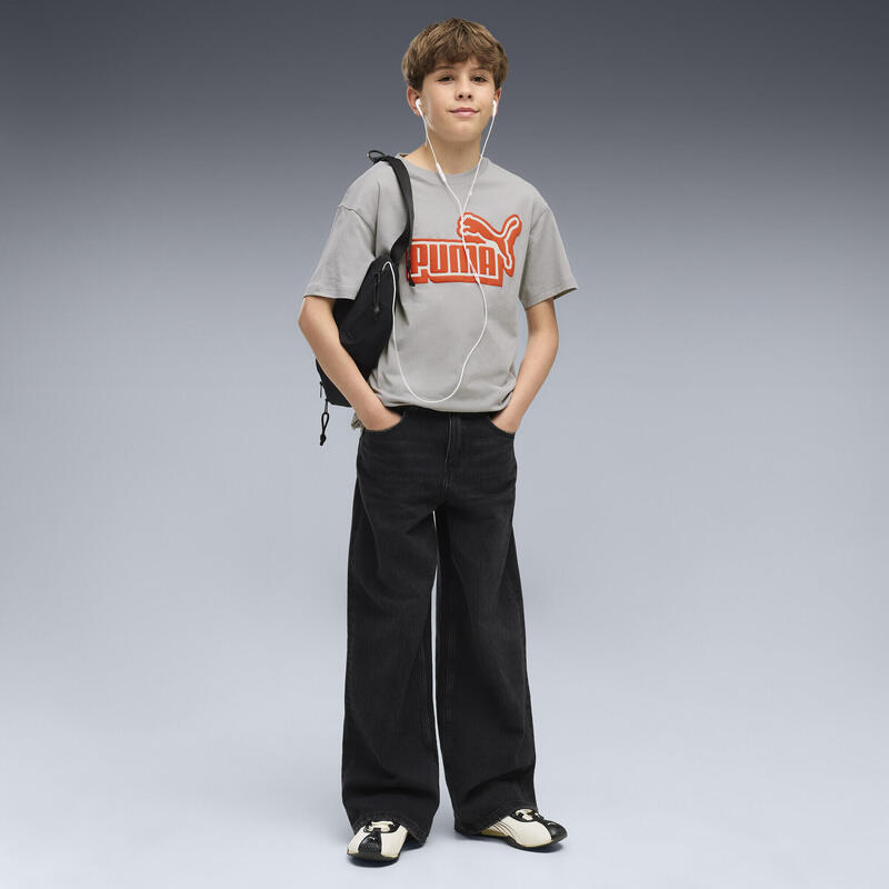 Tricou copii imprimeu grafic Essentials Logo Lab, negru PUMA