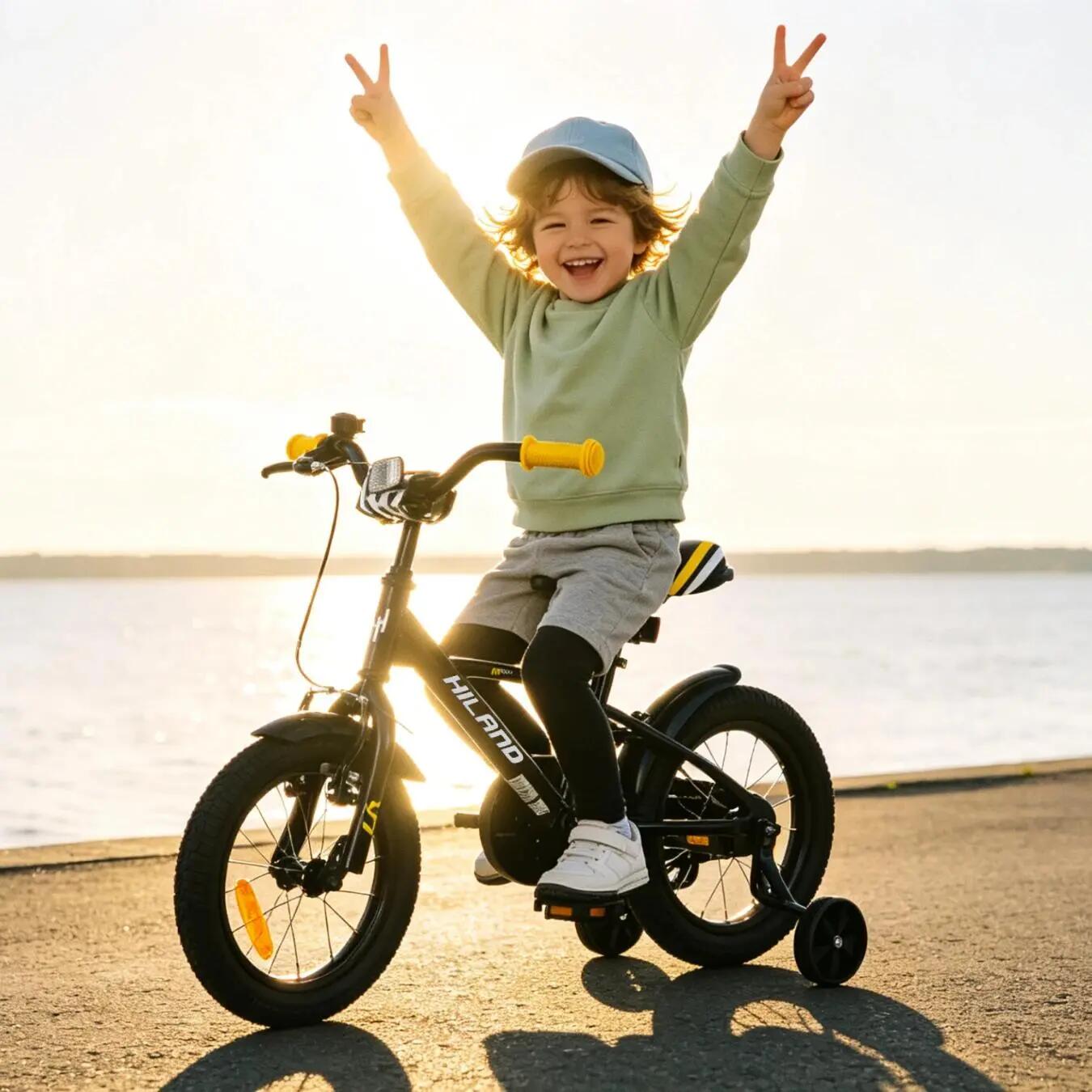 Niño bici 12/14/16/20", ruedas aux, doble freno, 3-10 años 2/6