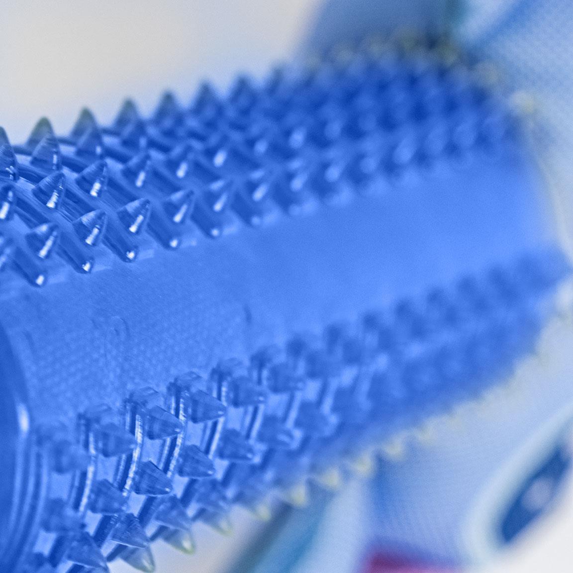 Jouet à mâcher pour chien Stitch en TPR, jouet dentaire texturé bleu 3/6