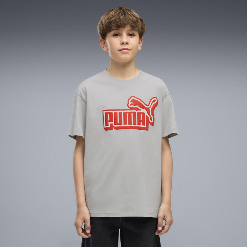 Tricou copii imprimeu grafic Essentials Logo Lab, negru PUMA