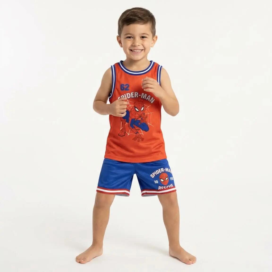 Conjunto de agasalho infantil do Homem-Aranha, duas peças, em poliéster 7/7