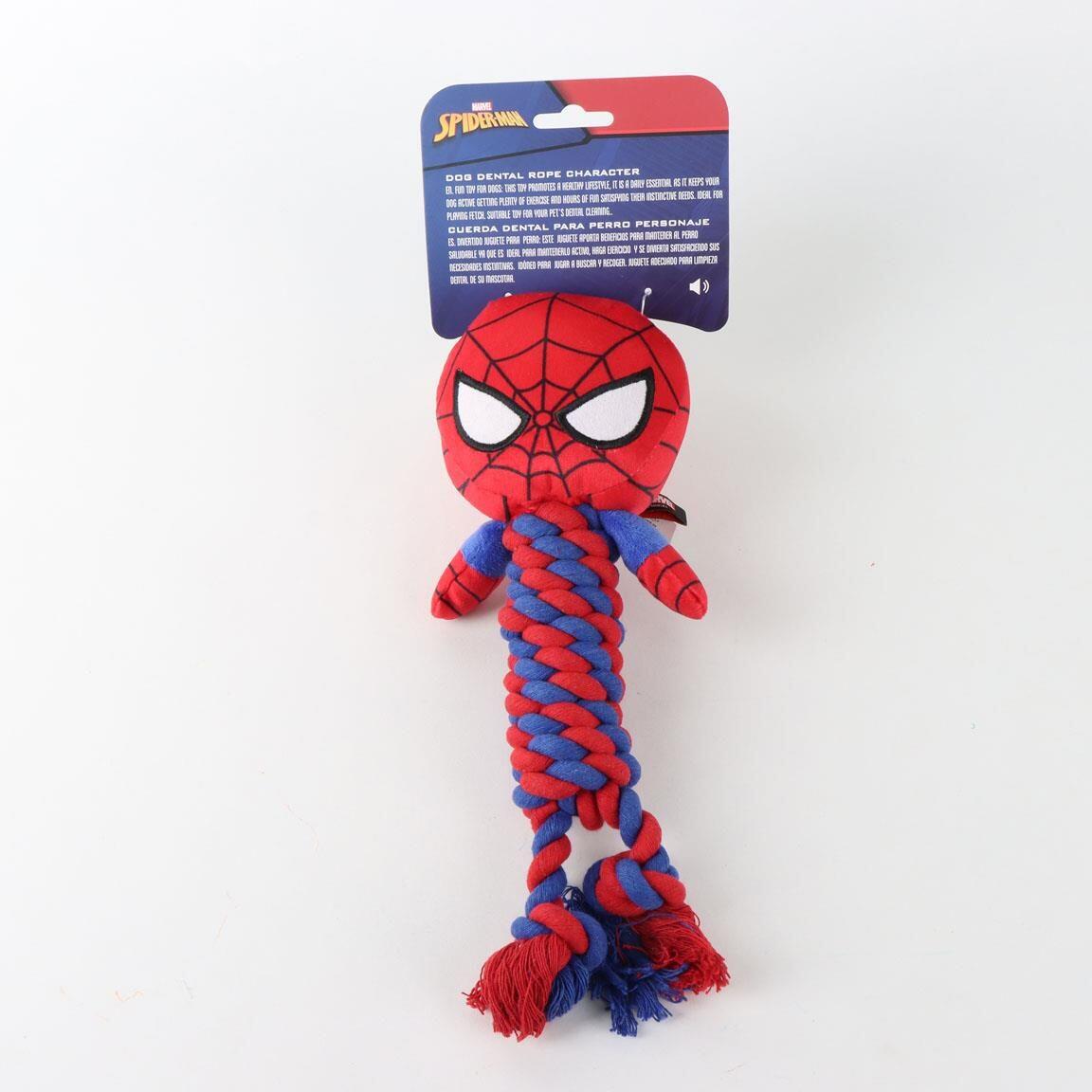 Cuerda Dental para Perro Spiderman, Juguete de Cuerda Azul y Roja 5/5