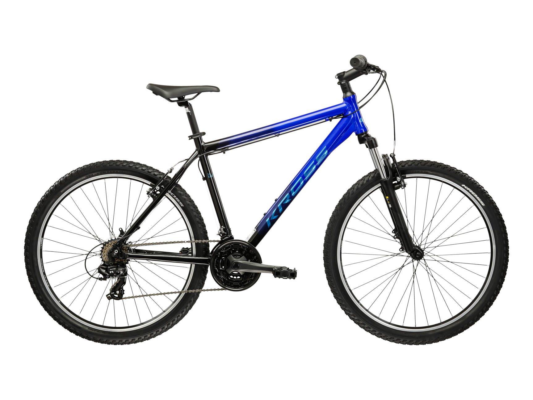 Bicicleta MTB Hardtail Kross Hexagon X100 26 inch albastra Shimano Tourney