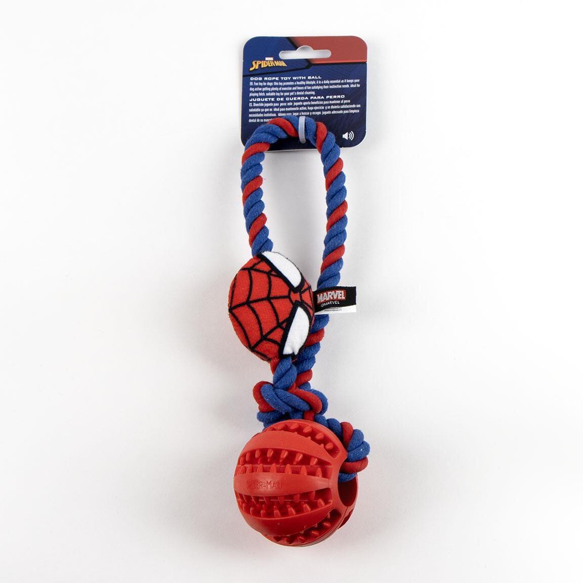 Corde à mâcher Spiderman pour chien, jouet à mâcher rouge et bleu 6/6