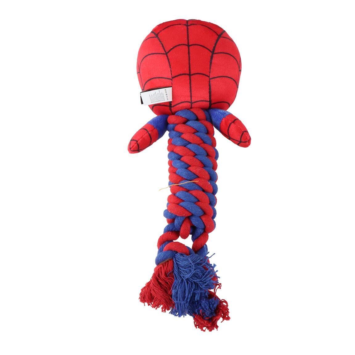Cuerda Dental para Perro Spiderman, Juguete de Cuerda Azul y Roja 2/5