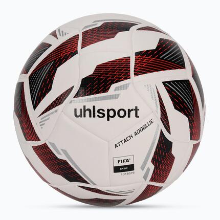 Ballon de football uhlsport Attack Addglue blanc/noir/rouge fluo taille 5