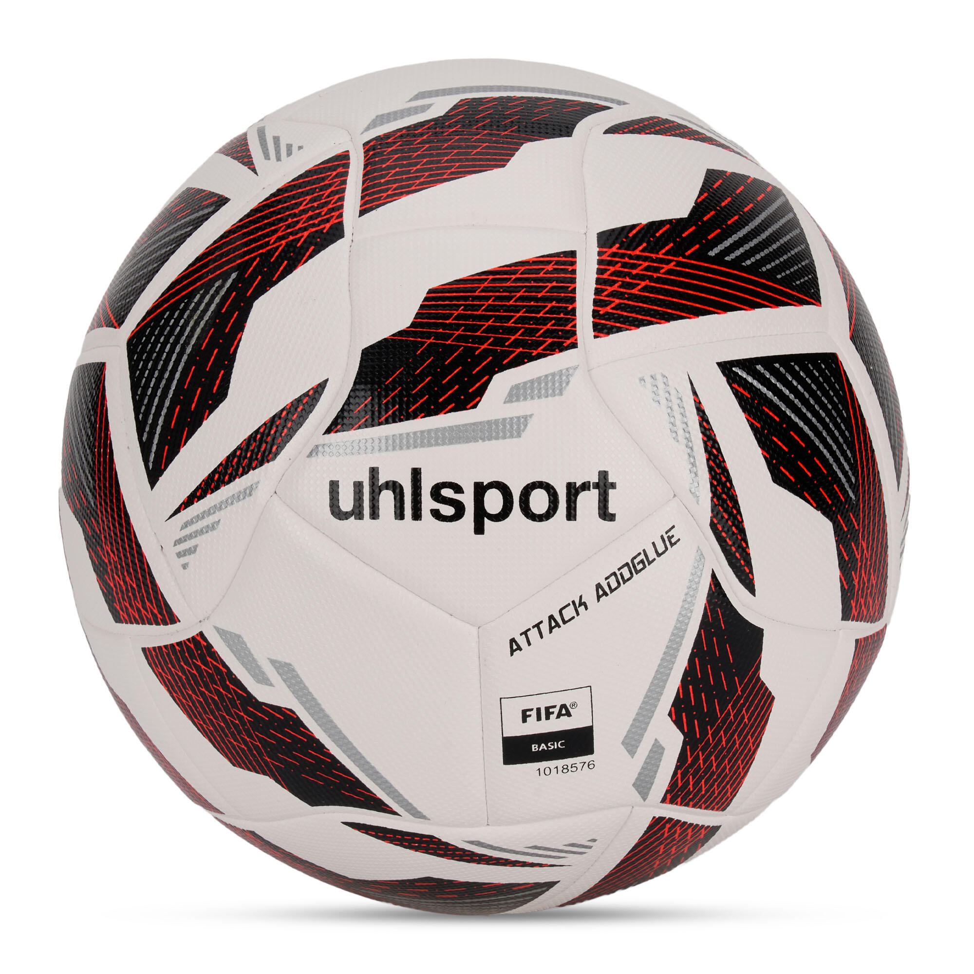 Balón de fútbol uhlsport Attack Addglue blanco/negro/rojo fluorescente talla 5 4/4