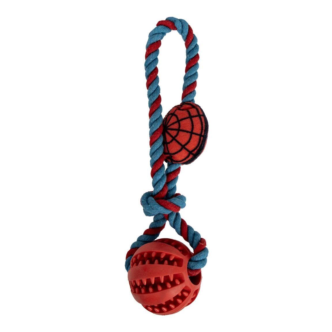 Corde à mâcher Spiderman pour chien, jouet à mâcher rouge et bleu 2/6
