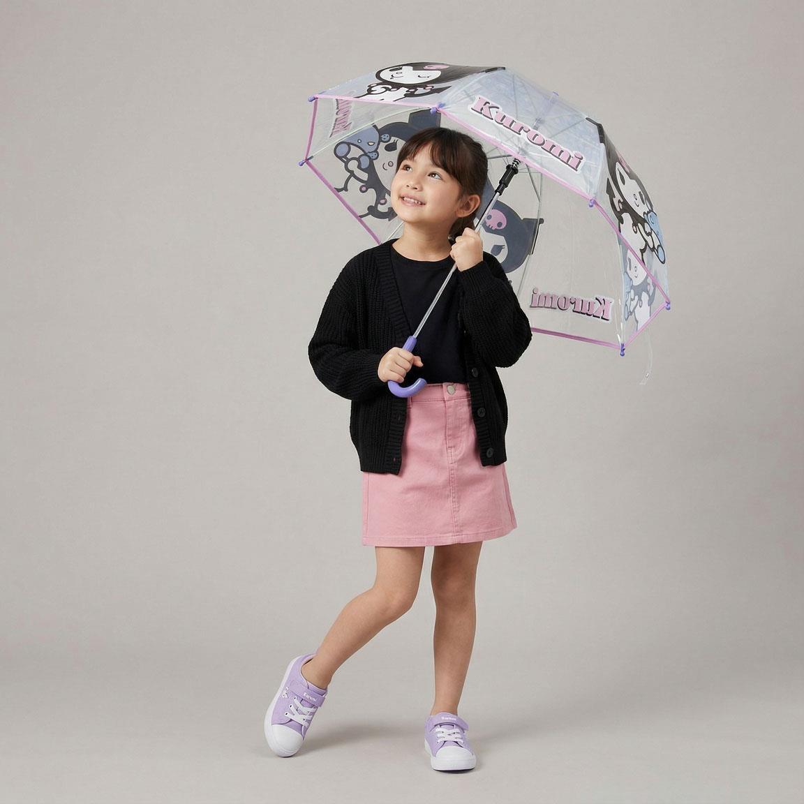 Parapluie enfant Hello Kitty Kuromi POE Manuel Transparent Lilas 7/7