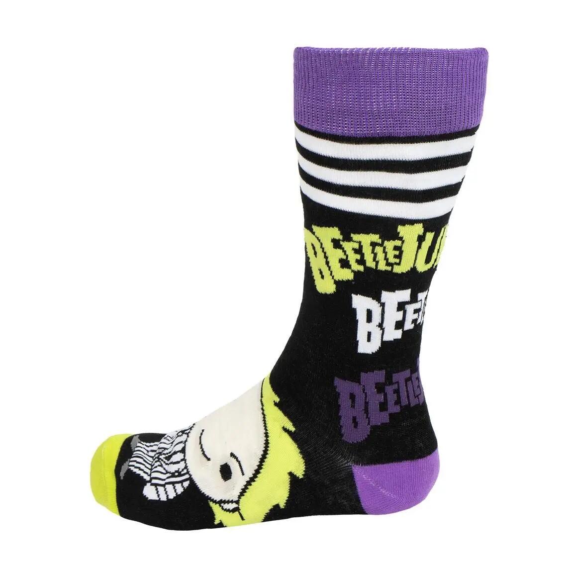 Calcetines Adultos Beetlejuice de Algodón Suaves y Transpirables Negro 2/3