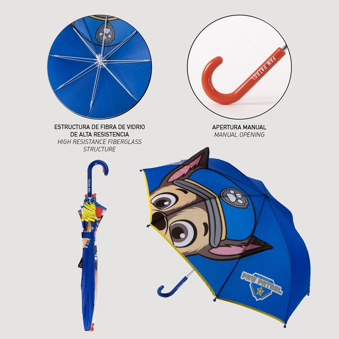 Paraguas Infantil PAW Patrol Manual de Poliéster con Varillas Azul Oscuro 4/6