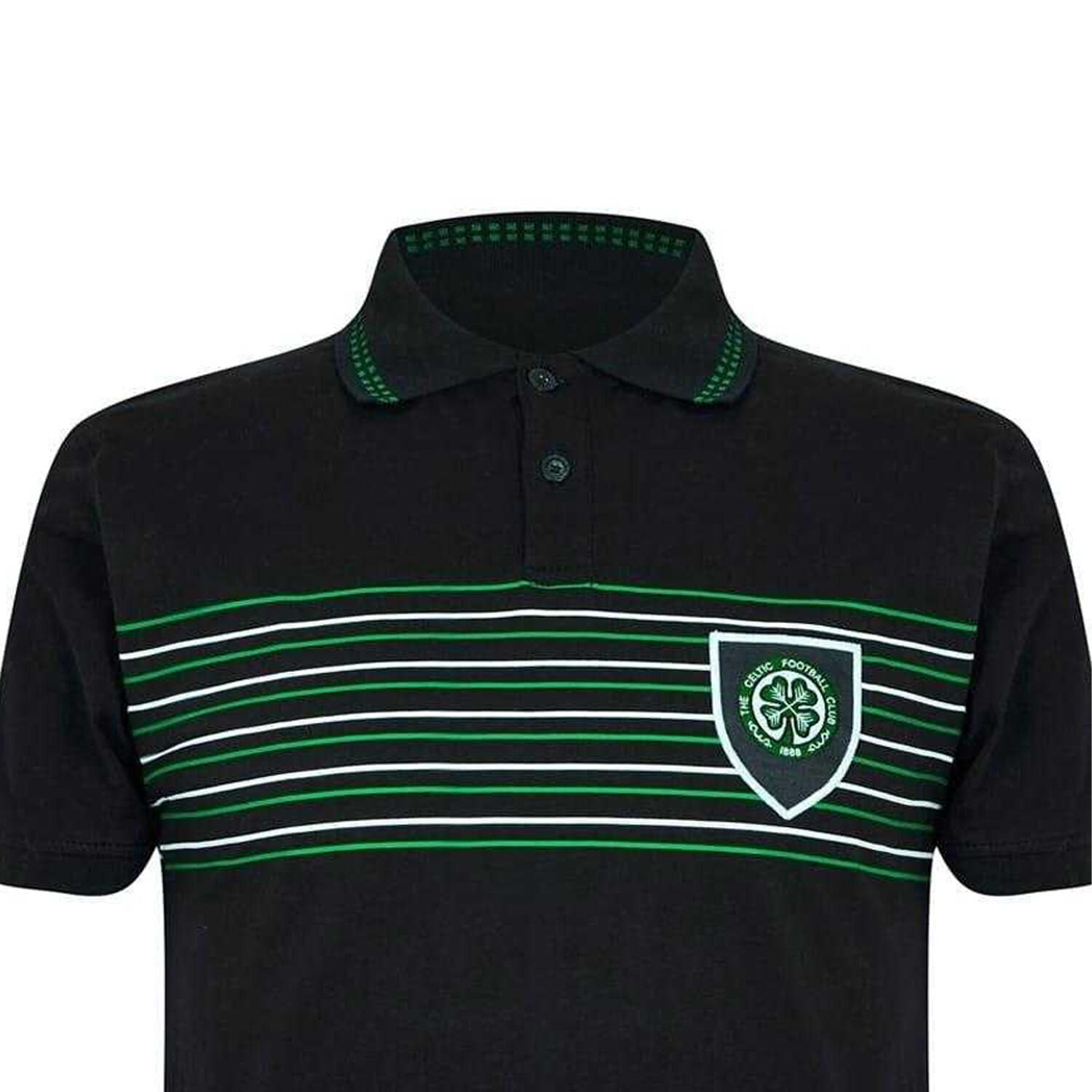 Maglietta Polo Striscia Rétro Uomo Celtic FC Nero 3/3