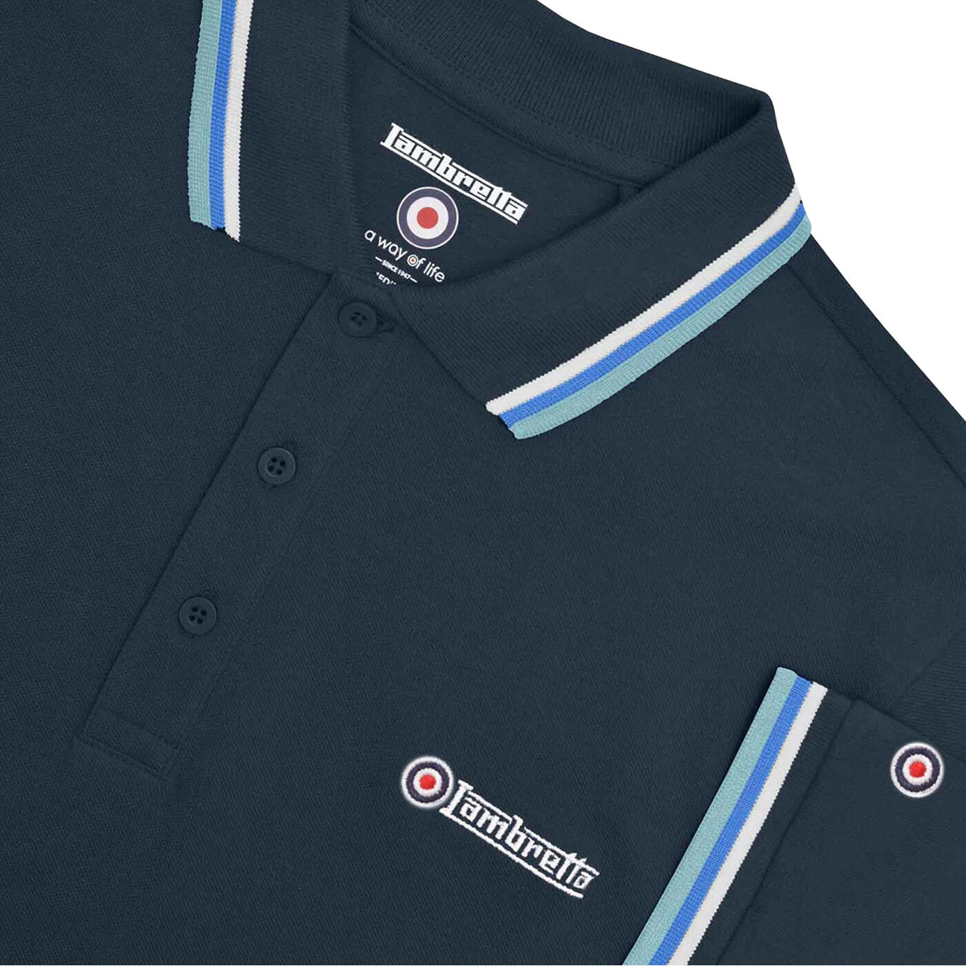 Polo SS25 Homme (Bleu Marine / Blanc / Bleu / Bleu Clair) 3/3