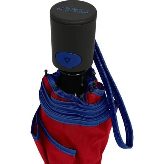 Paraguas Plegable Automático Adultos Benetton Poliéster Rojo y Azul 6/6