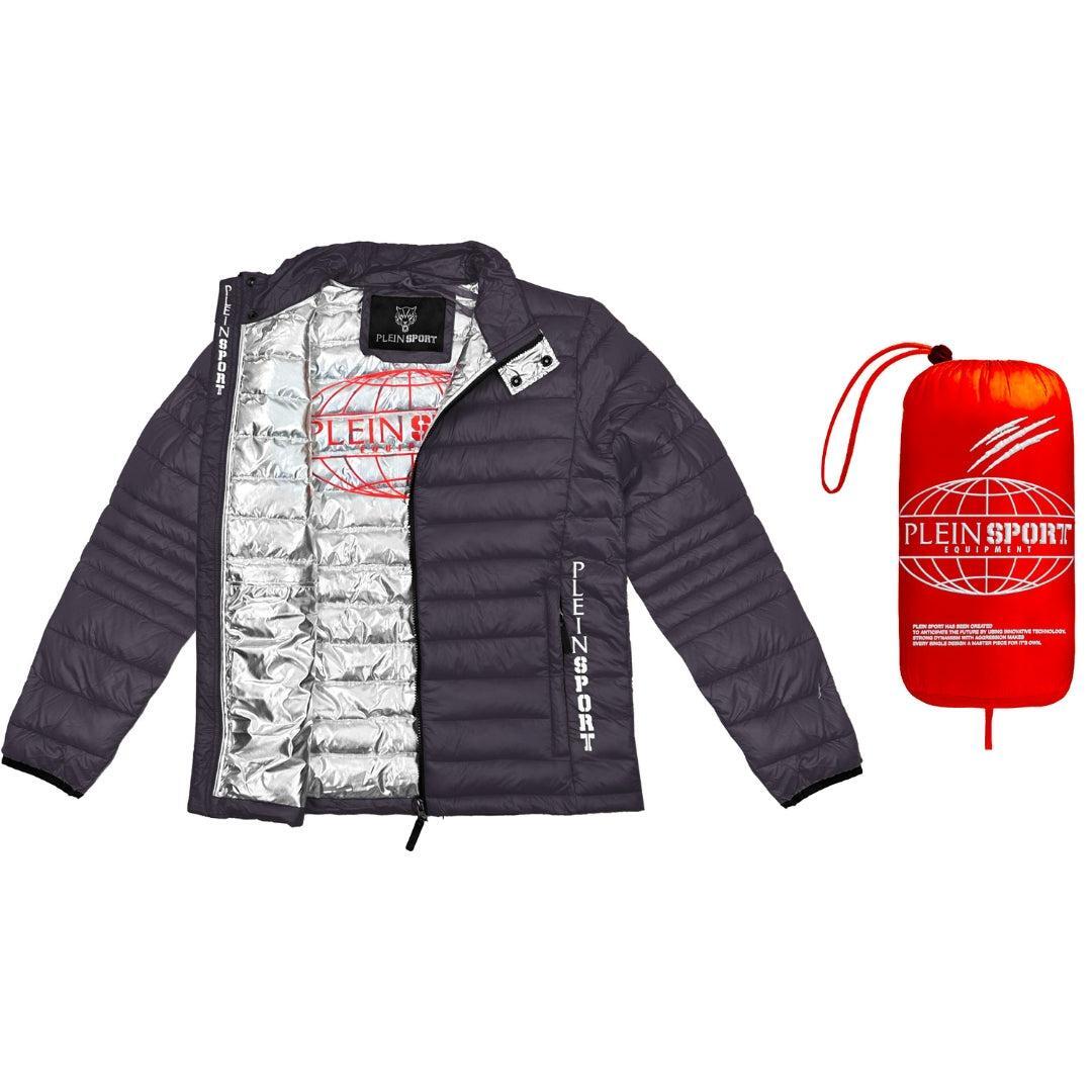 Mens Plain Padded Jacket (Grey) 3/4